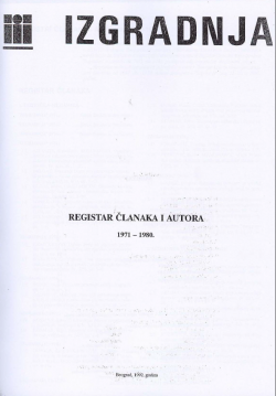 Изградња Регистар 1971-1980